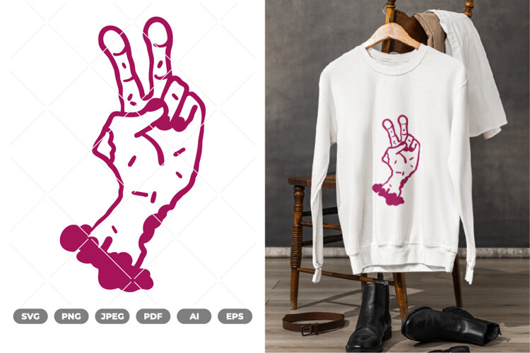 Zombie Hand Sign SVG & Clipart example image 1