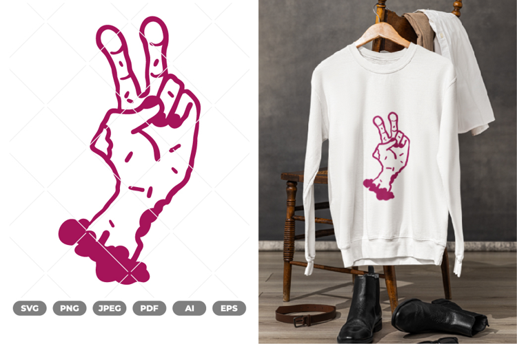 Zombie Hand Sign SVG & Clipart
