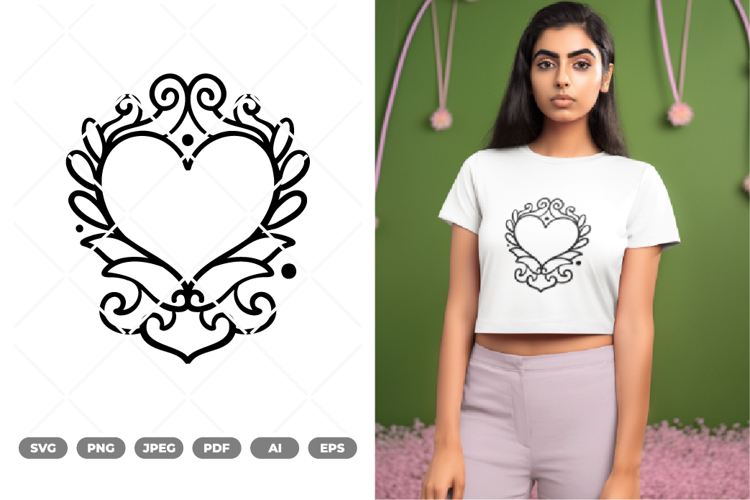Floral Heart Tattoo SVG & Clipart