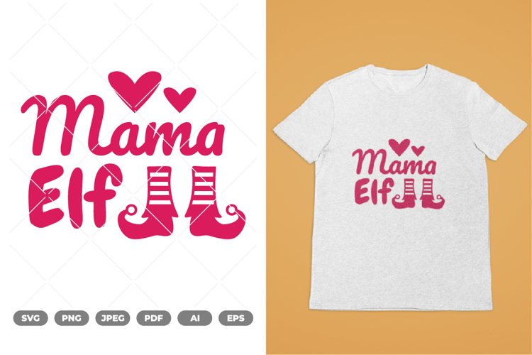 Mama Elf SVG   Clipart