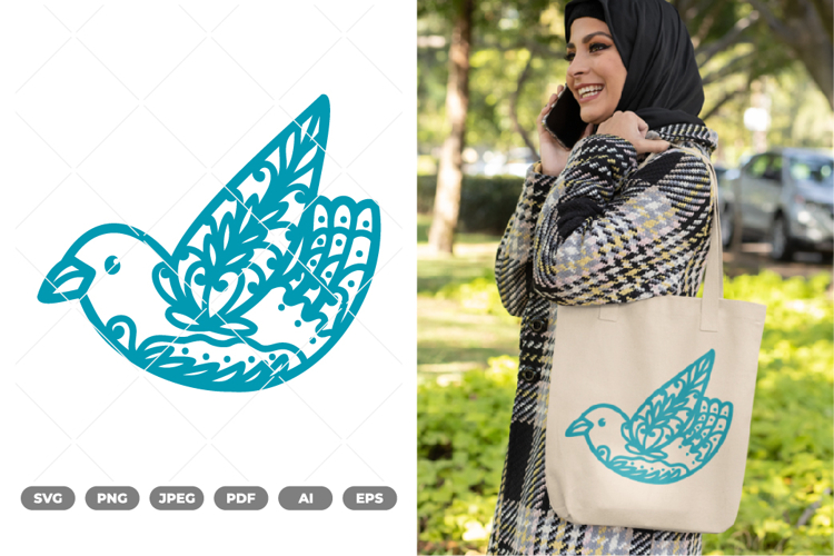 Floral Bird SVG & Clipart