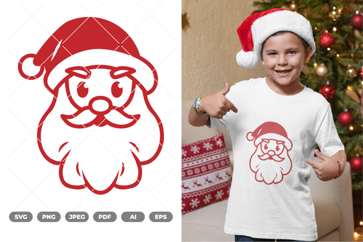Christmas Santa Head SVG & Clipart