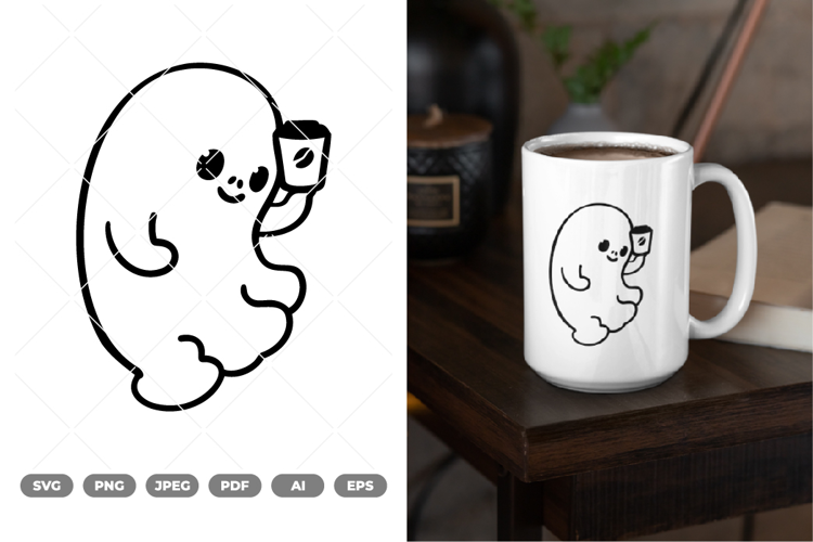 Coffee Ghost SVG & Clipart