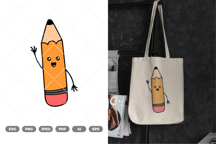 School Supply Cartoon Colored Pencil SVG & Clipart