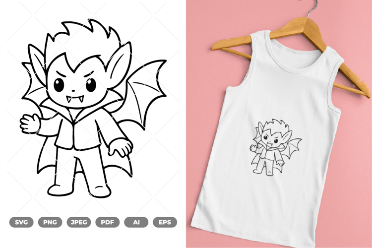 Chibi Vampire SVG & Clipart