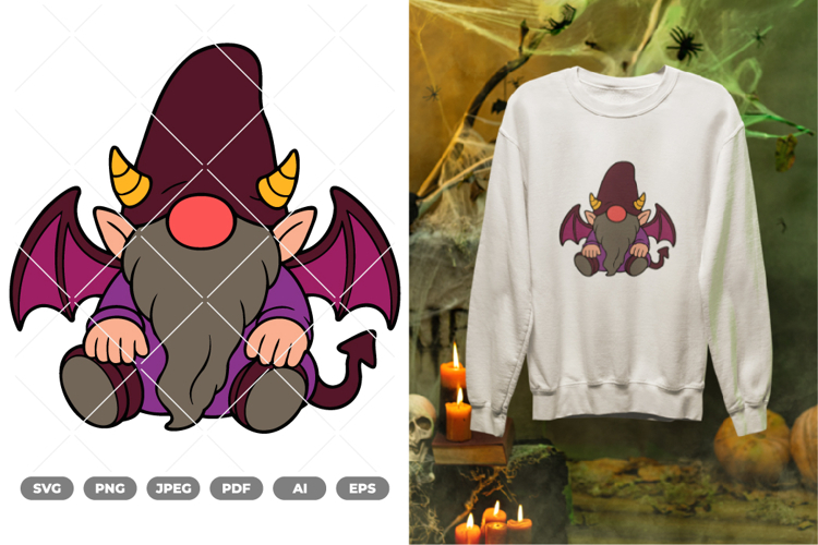 Halloween Gnome Colored SVG & Clipart
