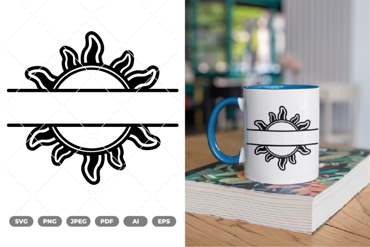 Split Sun SVG & Clipart