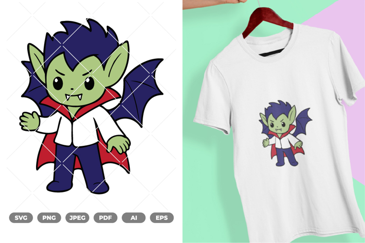 Chibi Vampire Colored SVG & Clipart