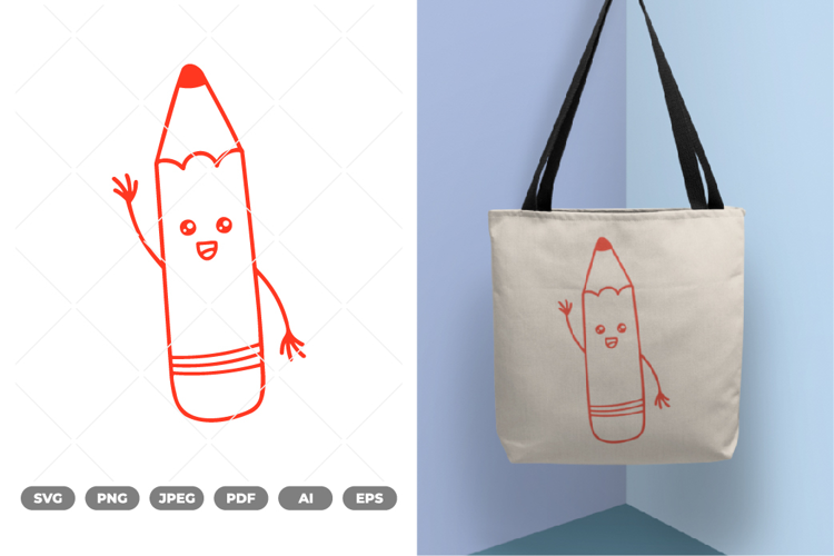 School Supply Cartoon Pencil SVG & Clipart