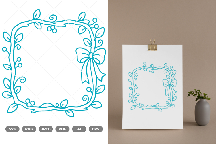Floral Frame SVG   Clipart