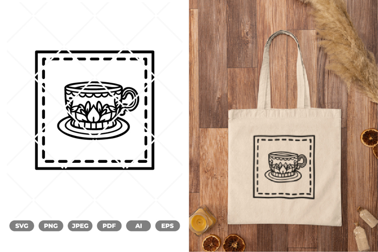 Vintage Tea Illustration SVG   Clipart