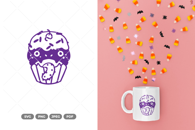 Zombie Monster Cupcake SVG & Clipart