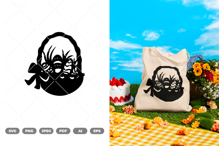 Easter Egg Basket SVG   Clipart