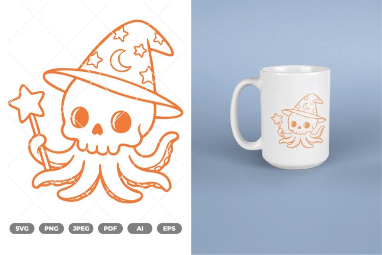 Skull Octopus SVG   Clipart
