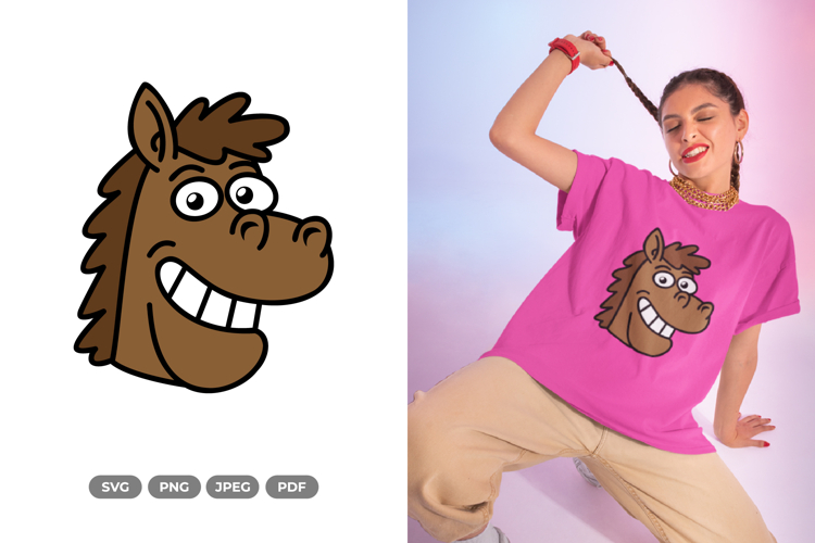 Smiling Horse SVG & Clipart - Smiling Animal