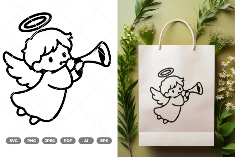 Chibi Angel SVG & Clipart