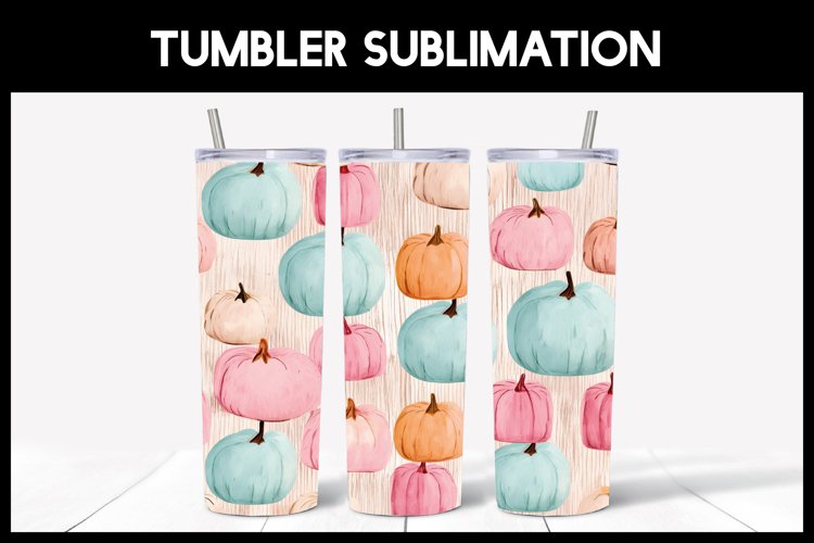 Autumn Pumpkins Tumbler Design I Seamless Tumbler PNG