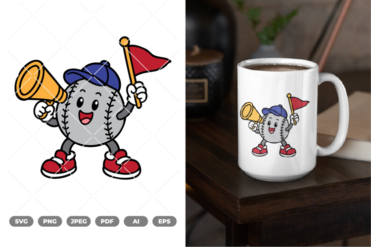 Baseball Mascot Colored SVG & Clipart