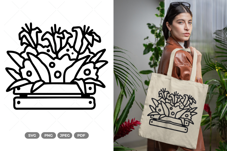Flower Box SVG   Clipart