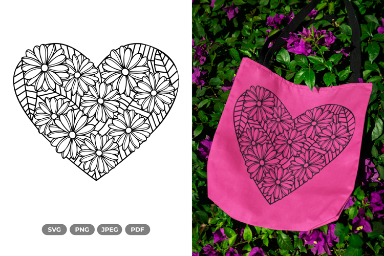 Floral Heart SVG & Clipart - Wedding Invitation