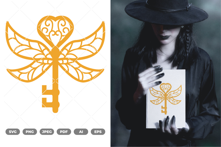 Winged Key SVG & Clipart