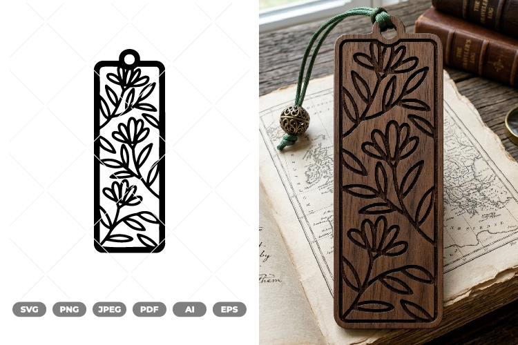 Floral Bookmark SVG & Clipart