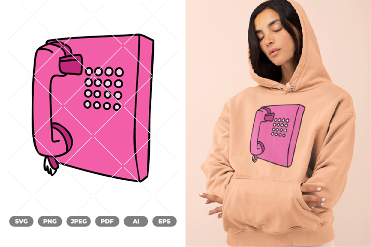 Classic Telephone Colored SVG & Clipart