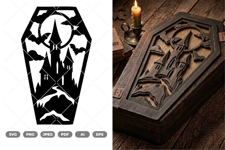 Halloween Coffin SVG & Clipart example image 1
