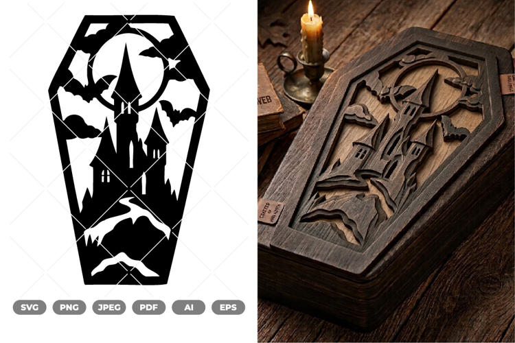Halloween Coffin SVG & Clipart