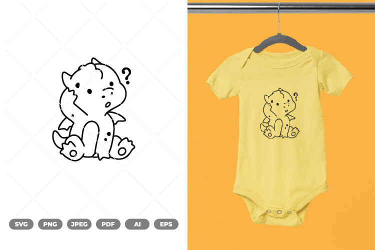 Baby Dragon Doodle SVG & Clipart