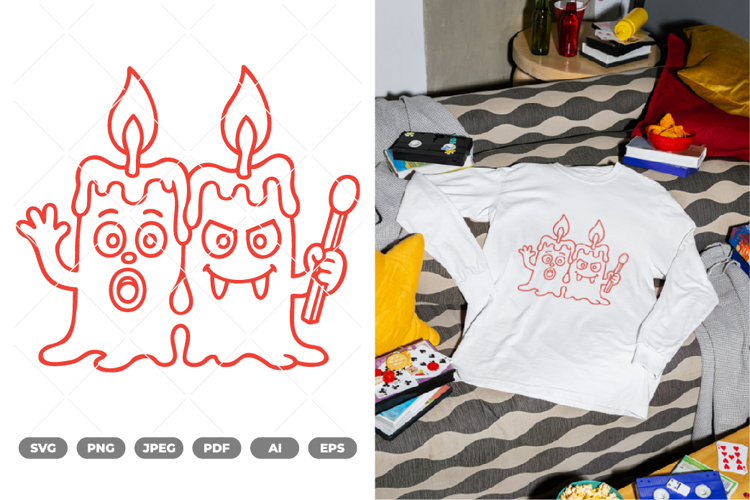 Candle Monster SVG & Clipart