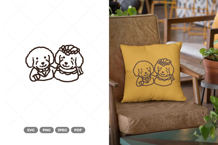 Dog Bride and Groom SVG & Clipart