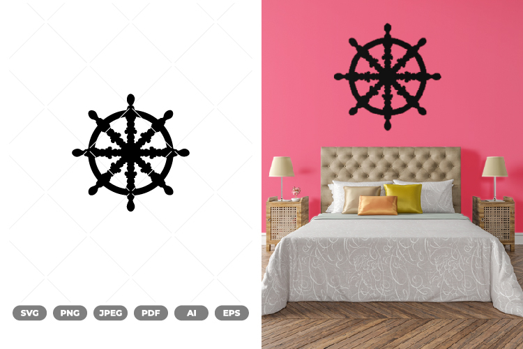 Ship Steering Wheel SVG & Clipart