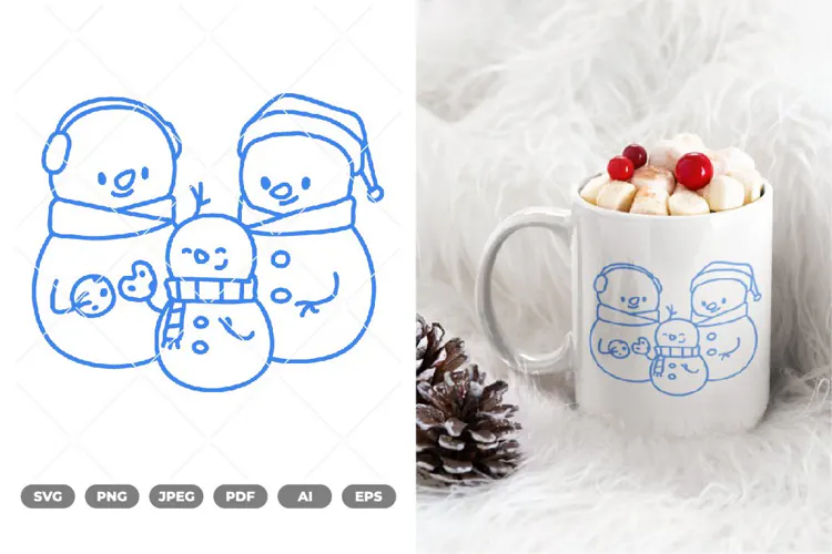 Snowman Family SVG & Clipart