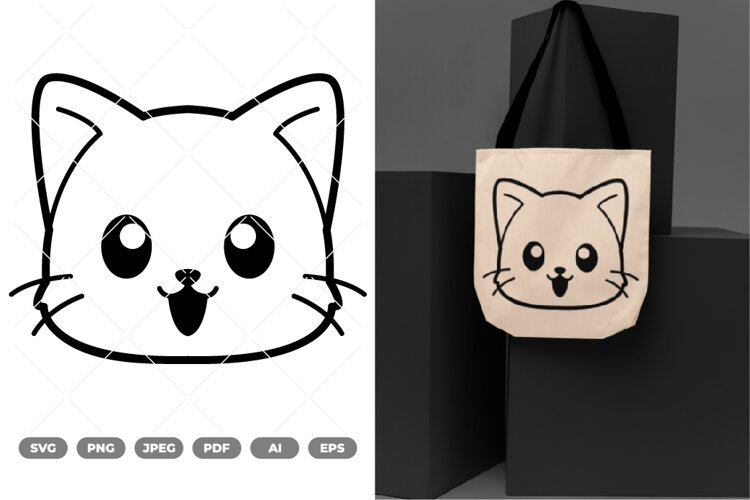 Cat Head SVG & Clipart example image 1