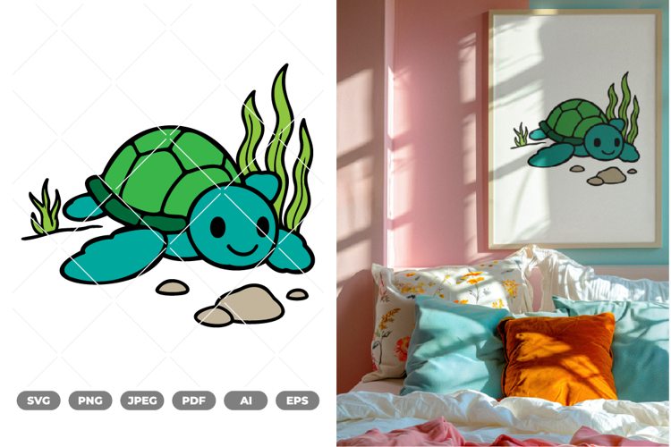 Sea Turtle Colored SVG & Clipart
