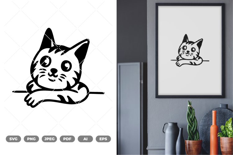 Peeking Cat SVG   Clipart