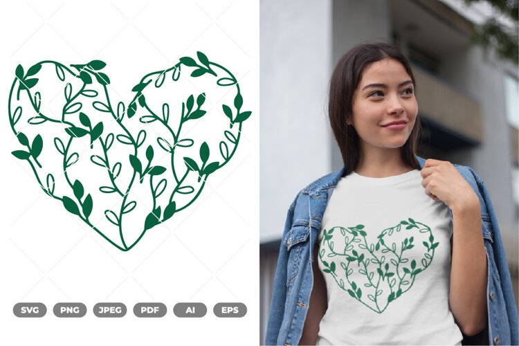 Tree Heart SVG & Clipart example image 1