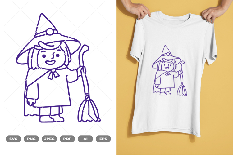 Cute Witch SVG & Clipart
