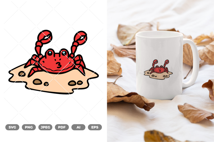 Crab Colored SVG   Clipart