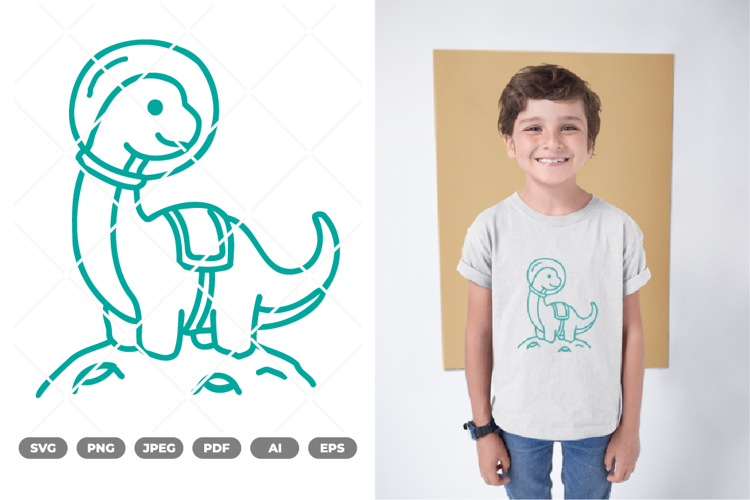 Dino Astronaut SVG & Clipart