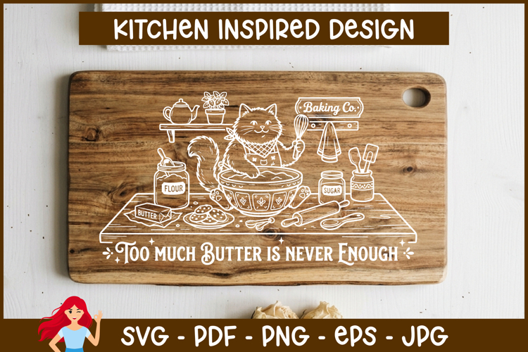 Funny Farmhouse Baking Cutting Board Design