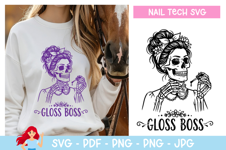 Gloss boss SVG, Nail tech inspired svg example image 1