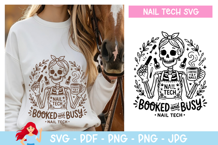 Booked and busy SVG, Nail tech inspired svg example image 1