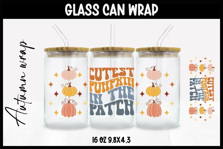 Autumn Glass Wrap Svg,16oz Libbey Wrap, Autumn SVG Glass can