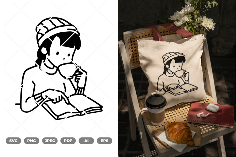 Book and Coffee SVG & Clipart