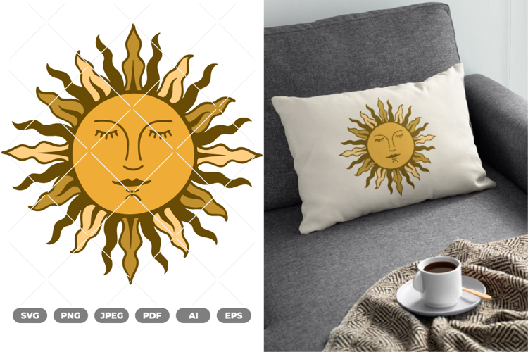Boho Sun Colored SVG & Clipart