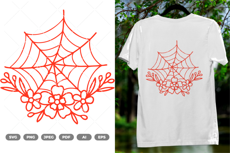 Floral Spider Web SVG & Clipart
