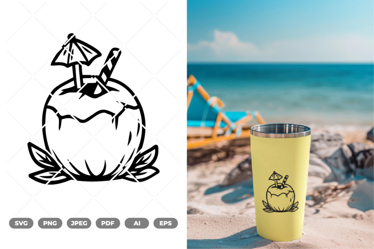 Coconut Drink SVG   Clipart