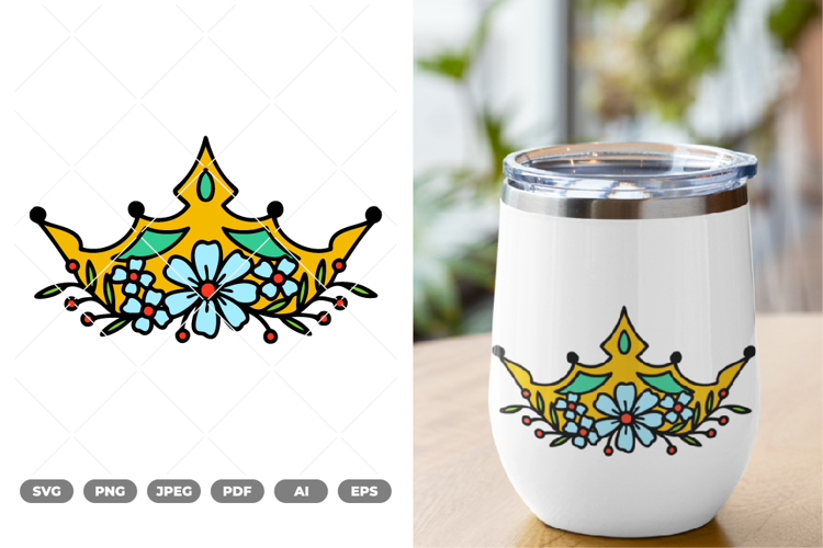 Floral Crown Colored SVG & Clipart